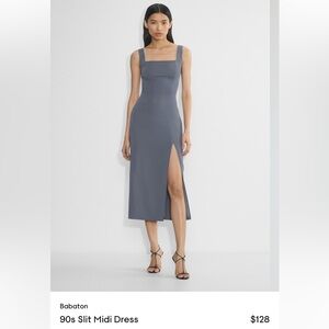 Aritzia Babaton Slate Gray Midi Dress